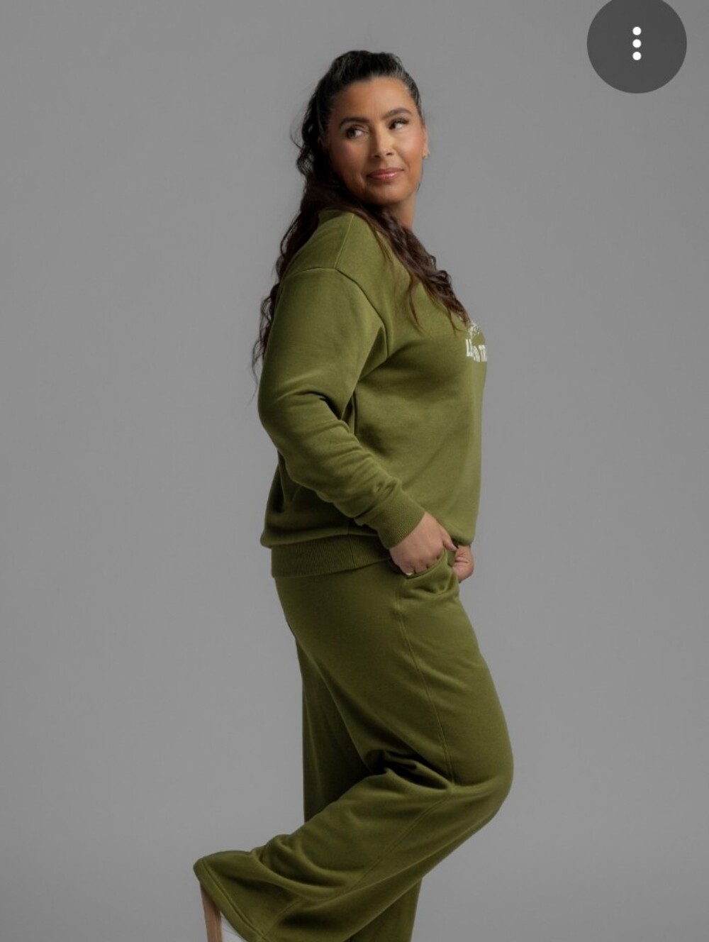 Lularoe "Eliza" - Olive Green Hooded Pullover Tunic Top High Low Hem -  Size Lg